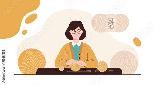 Crafting Comfort: A Cozy Scene of Knitting and Yarn Artistry