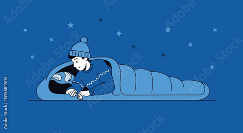 Cozy Winter Night Slumber Under Starry Skies