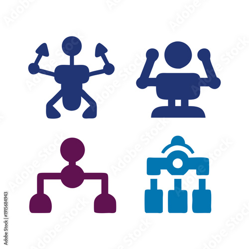 Illustration of diverse human-machine and organizational interaction concepts