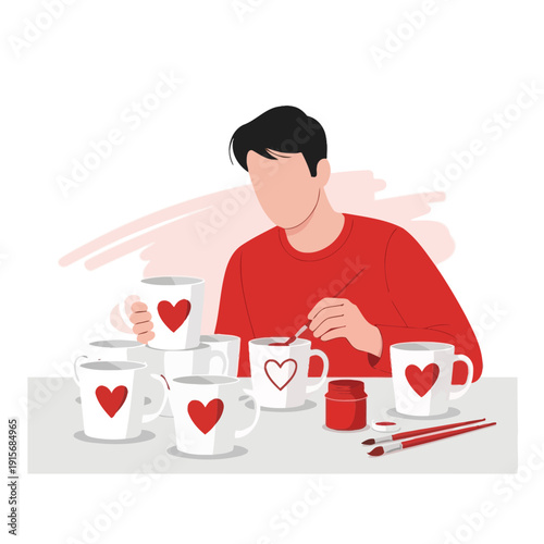 Creative Hobbyist Personalizes Mugs With Heart Designs For Artistic Expression