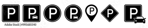 Set of parking icons