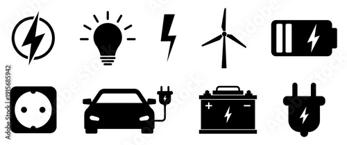 Electricity icon set