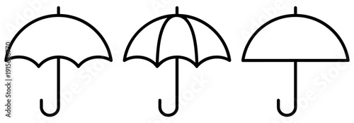 Umbrella line icon set