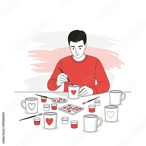 Creative Personalization Of Mugs With Heart Designs At Home