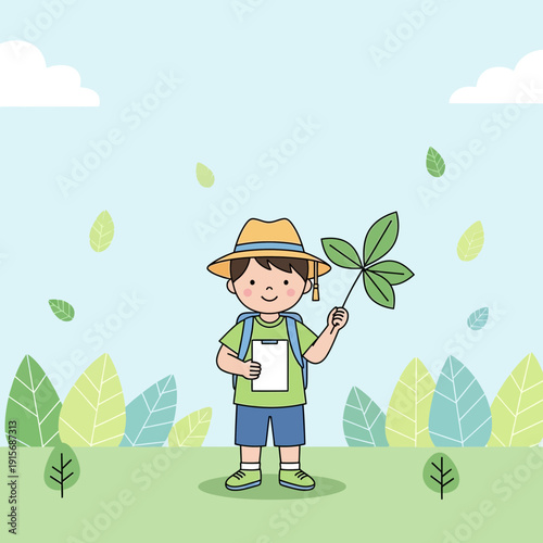 Curious Kid Explorer Discovering Nature's Wonders Outdoors