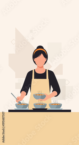 Culinary Artist Presenting Delectable Nourishing Bowls For Gastronomic Delight