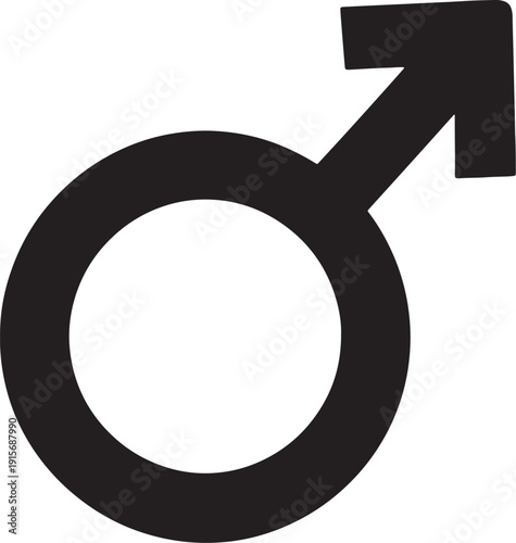 Black male gender symbol on white background also transparent background male symbol man symbol masculine symbol