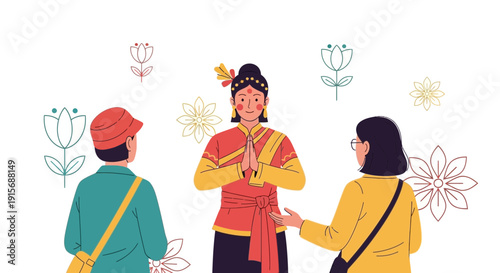 Cultural Welcome And Tourist Interaction With Local Traditions