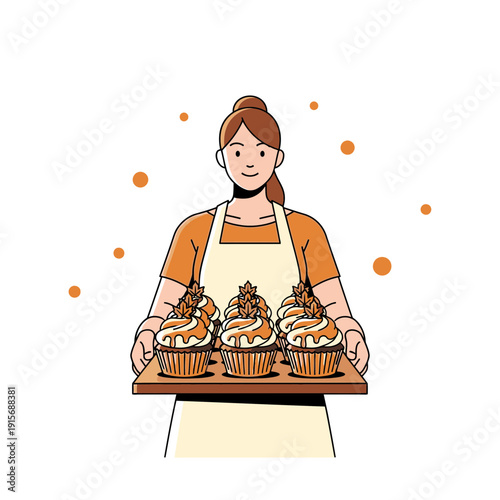 Delightful Bakery Offering Freshly Baked Autumn Themed Cupcakes