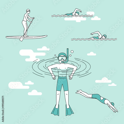 Depicting Aquatic Pursuits: A Collection of Water Activities for Recreation and Sport