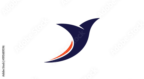 Free Download Stylized bird logo in dark blue and orange colors. - GFXLoad