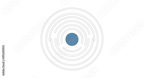 Vector illustration of a radio wave icon with concentric circles and a blue center, symbolizing World Radio Day and global broadcast on a white background with a design theme.
