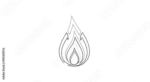 Black and gray flame with teardrop shape fire
