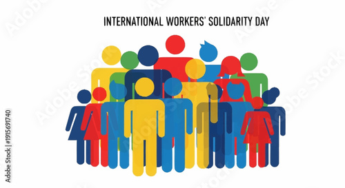 International Workers' Solidarity Day colorful human figures people