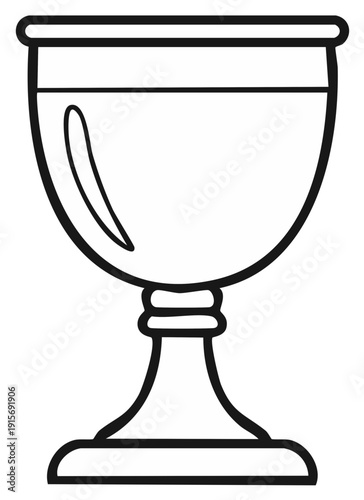 Chalice or goblet illustration. Religious symbol.