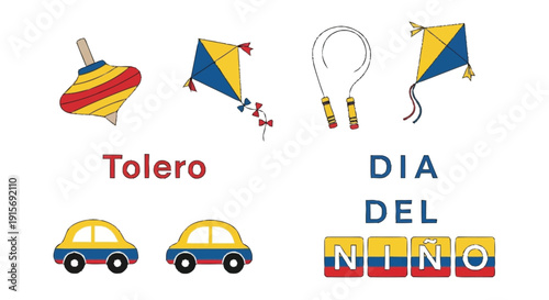 Colorful children's toys and vehicles for dia del nino kite spinning jump rope toy cars