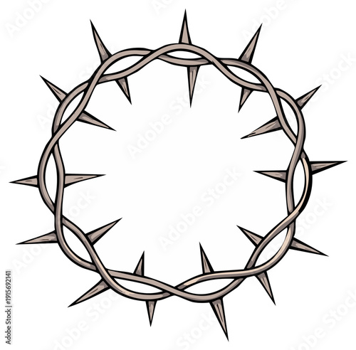 Illustration of a crown of thorns, a Christian symbol of suffering and sacrifice
