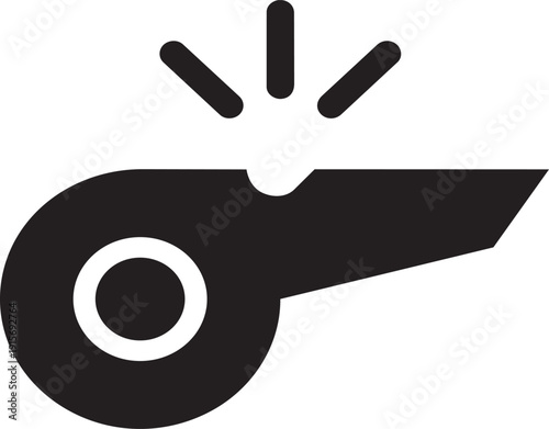 Whistle Icon: A simple yet impactful icon of a whistle, perfect for representing sound and alerting.