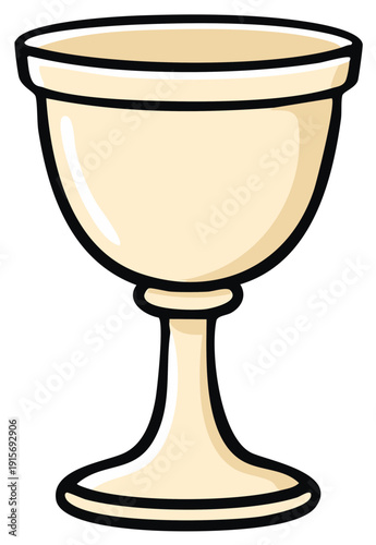 Golden Communion Chalice or Holy Grail Cartoon Vector Icon