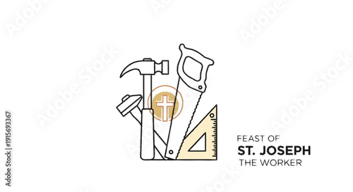 Fényképezés St Joseph the Worker tools cross hammer