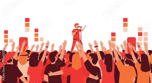 Energetic Crowd Reacts To Dynamic Performance On Stage