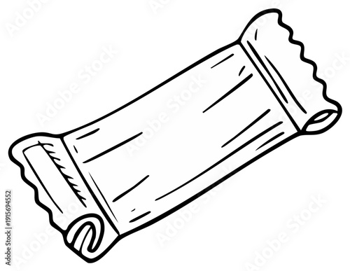 Wrapped Candy Bar Outline Illustration