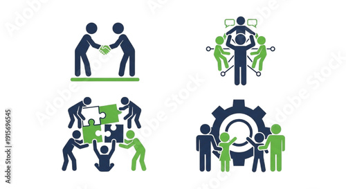 Teamwork and Collaboration Illustrations Synergy in Business and Projects