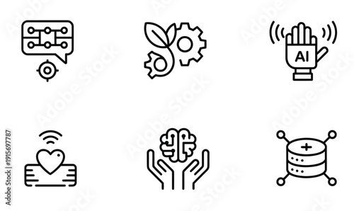 Collection of vector icons representing web browsers and internet security features