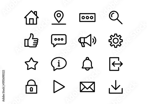 Collection of vector icons representing marketing and business concepts