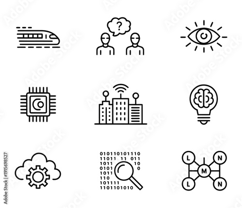 Nine vector illustrations depicting various shopping and customer experiences in brief scenes