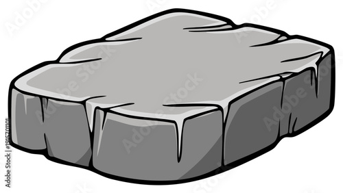 Cartoon stone illustration isolated on white background, design element