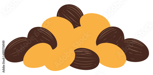 Pile of dried apricot fruits mixed with dates, traditional middle eastern sweets and vegan dessert snack