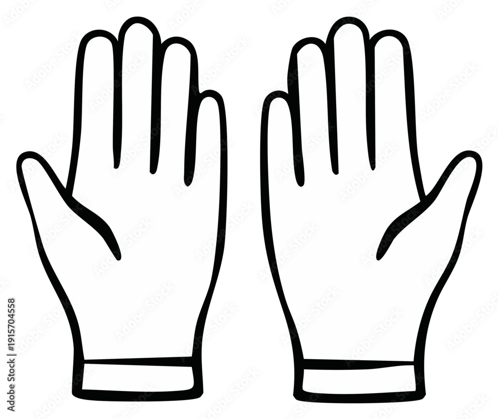Obraz premium Clean Medical Gloves Symbol Isolated on White Background for Healthcare and Safety