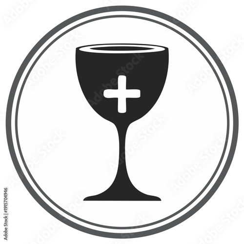 Chalice with cross symbol within a circle