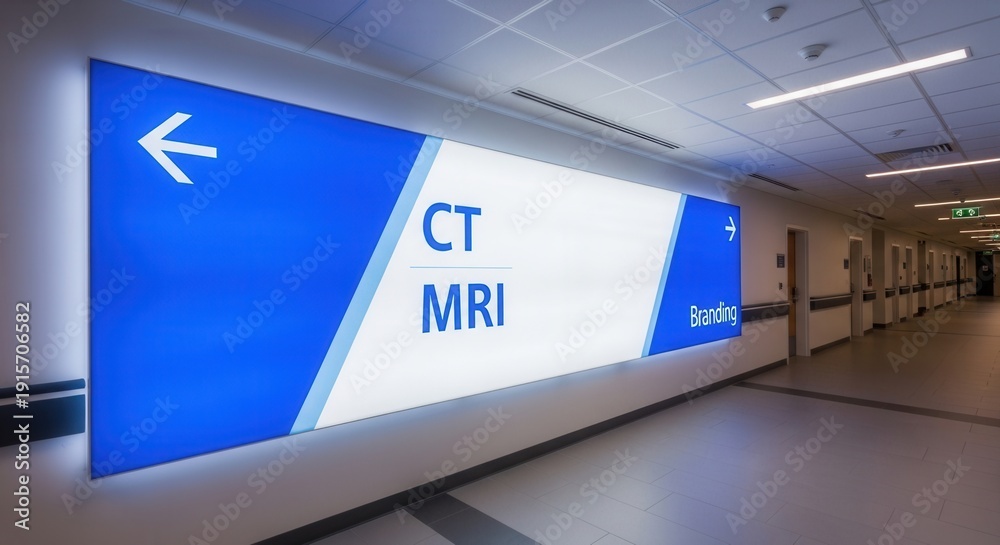 Obraz premium Hospital Corridor Signage: A Guide To CT, MRI, And Directional Branding