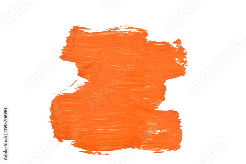 Orange watercolor paint spot on PNG background.
