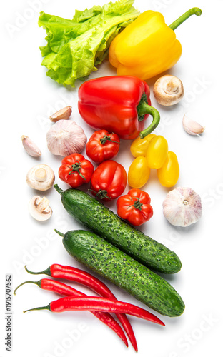 Fresh healthy vegetables creating a vibrant ingredient composition