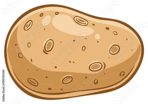 A single fresh raw potato vector icon. Healthy food ingredient cartoon illustration.