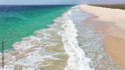 Aerial view of Santa Monica Beach in Boa Vista Cape Verde - Cabo Verde