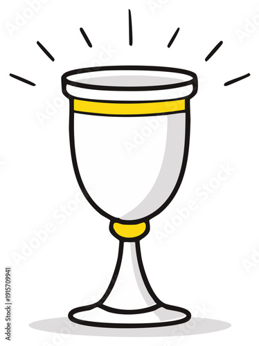 Celebratory Golden Banded Chalice With Sparkle Rays