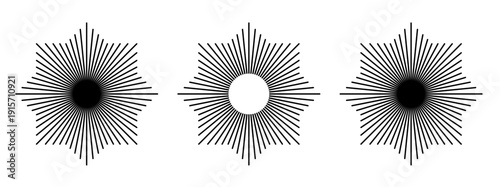 Minimalist Sunburst Starburst 8 Pointed Star Vector Graphic