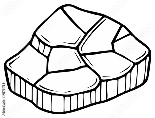 Simple hand drawn illustration of a honeycomb structure with geometric cells