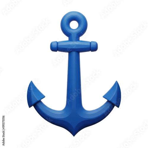 A blue anchor on a white background