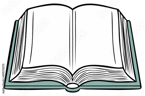 Open book with blank pages simple cartoon vector illustration for education and reading concept