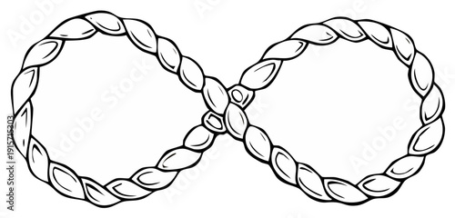 Braided Infinity Symbol Hand Drawn Outline