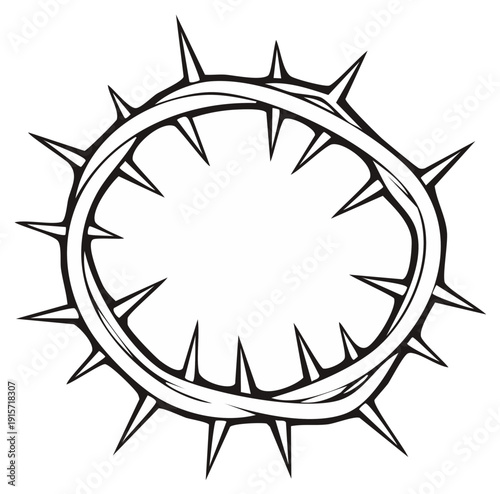 Symbolic Crown of Thorns Illustration Vector Art Religious Iconography