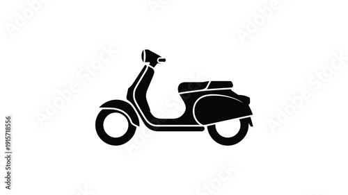 Modern scooter icon in simple black design