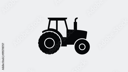 Modern tractor silhouette for agricultural or industrial designs
