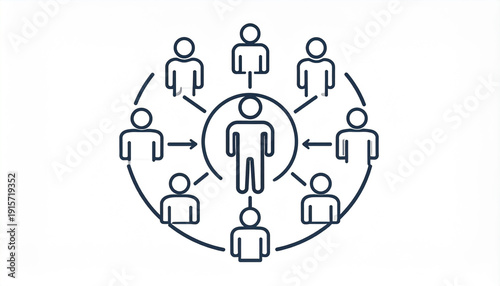 Team- und Führungskräfte-Icon als Silhouette, Symbol für Personal, Organisation und Management