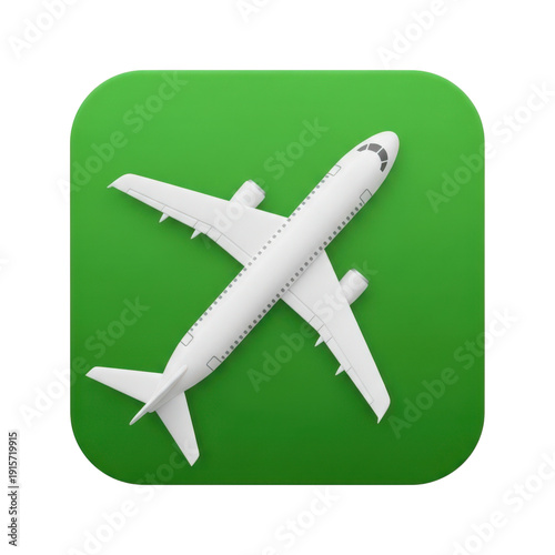 Airplane icon on a green background